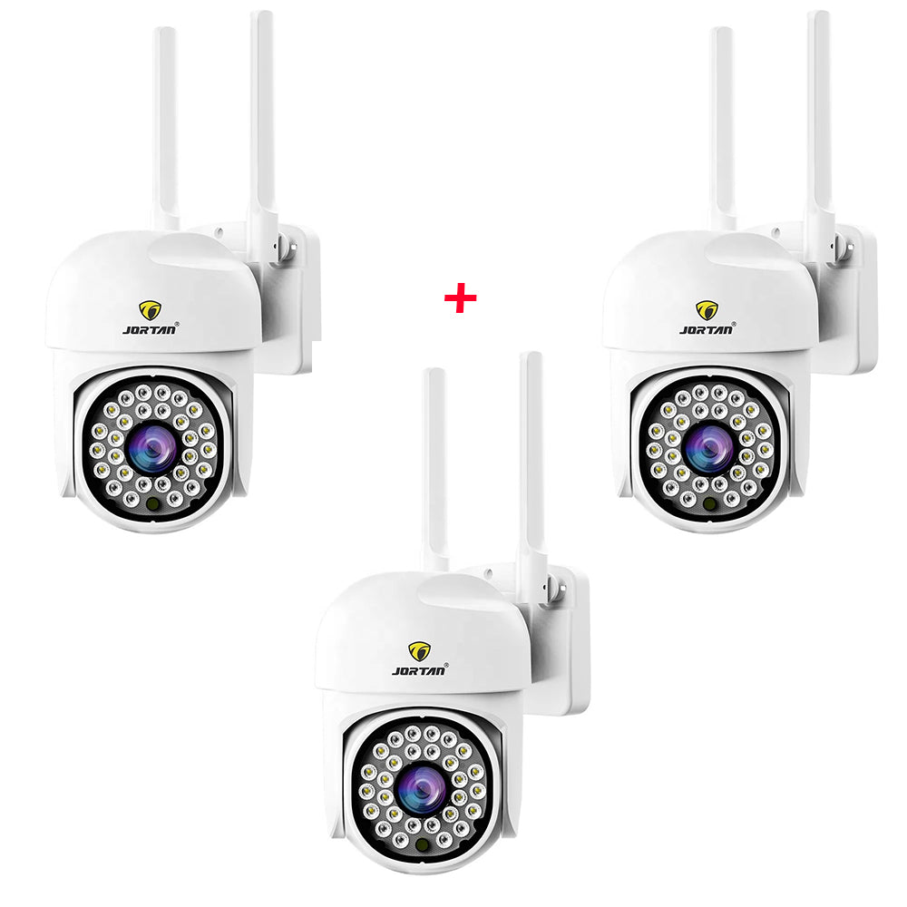 Pachet x3 Camera Wifi de Exterior Jortan Color Senzor de Miscare, Night Vision, Vizualizare Live pe Telefon