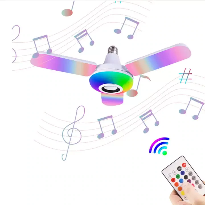 Bec LED RGB 50W E27 cu Telecomandă și Difuzor Bluetooth
