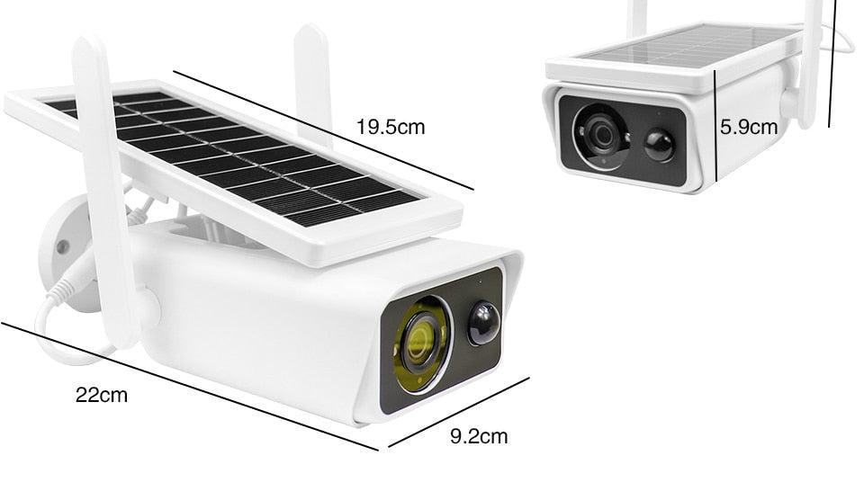 Cameră Inteligentă WIFI Externă cu Încărcare Solară FULL HD 1080p și Suport pentru Card de 128GB