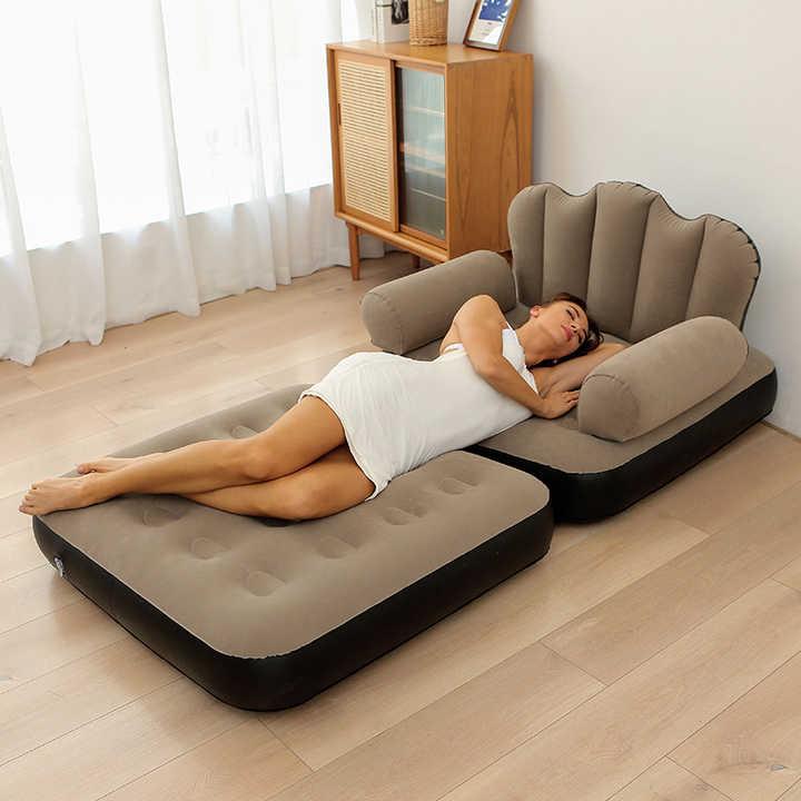 Canapea Inflabilă 5 în 1 Personalizată de Înaltă Calitate PVC Flocking Air Sofa