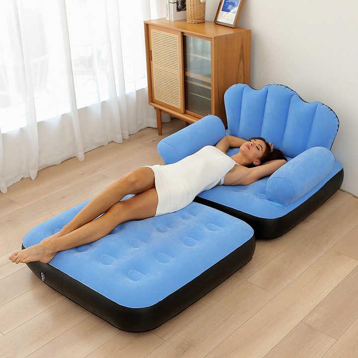 Canapea Inflabilă 5 în 1 Personalizată de Înaltă Calitate PVC Flocking Air Sofa