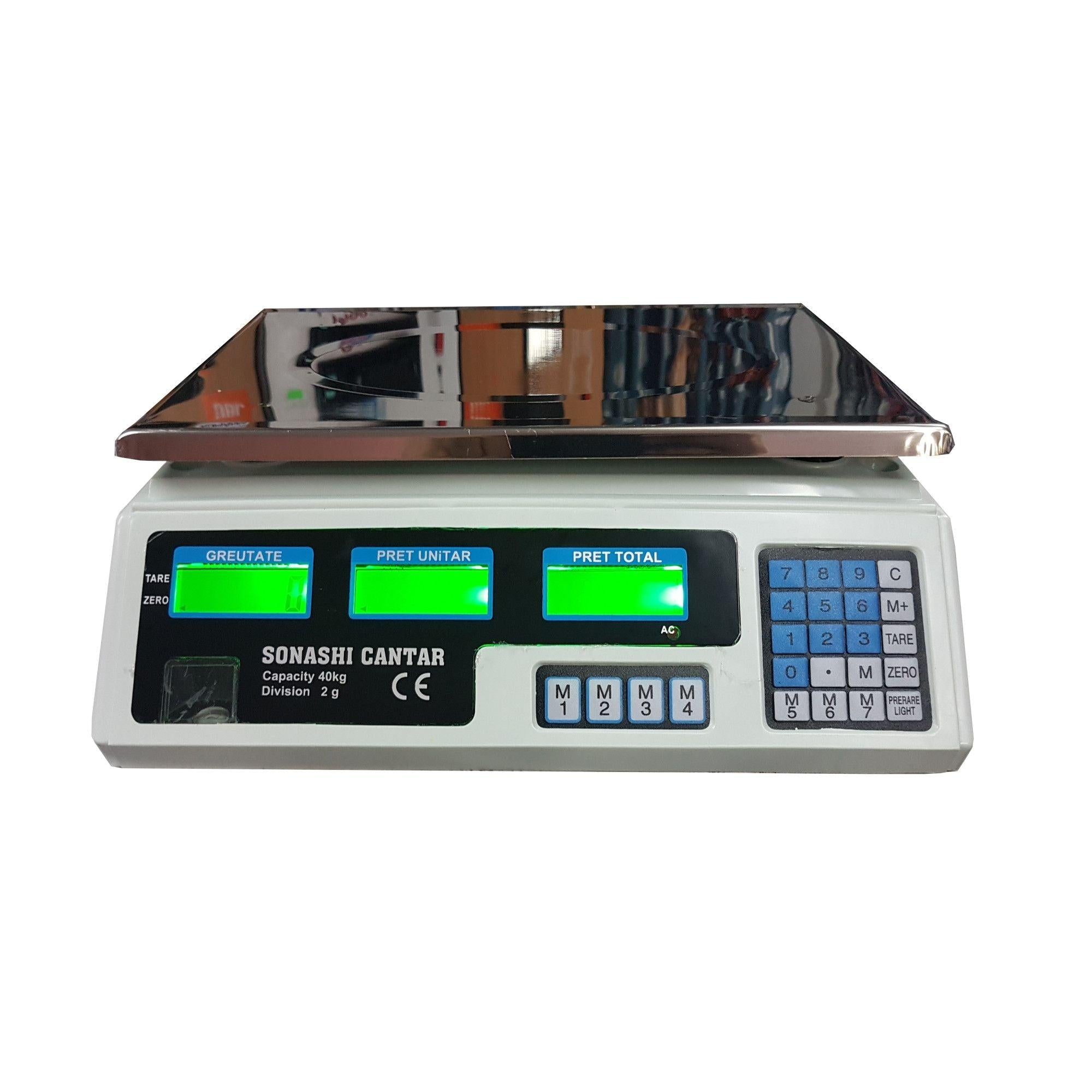 Cântar Digital de 40 kg cu Acumulator și Platformă din Inox - Perfect pentru Utilizare Comercială și Casnică