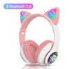 Căști Audio Wireless cu Design de Pisică, LED, Bluetooth 5.0, Stereo