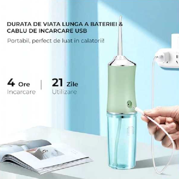 Irigator Bucal Automat cu 4 Accesorii pentru Igienă Orală Completă