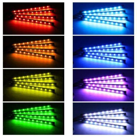 Kit Iluminare Ambient Auto LED RGB cu Telecomandă – Iluminare Interioară Auto