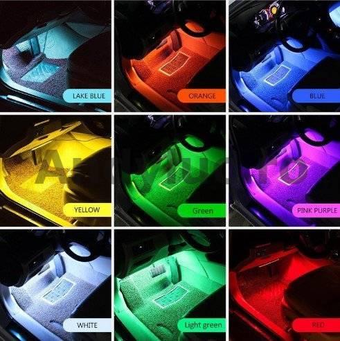 Kit Iluminare Ambient Auto LED RGB cu Telecomandă – Iluminare Interioară Auto