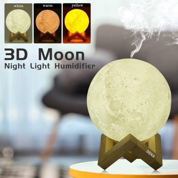 Lampa Luna DEKA Moon 3D cu Umidificator și Difuzor Aromaterapie 880 ml