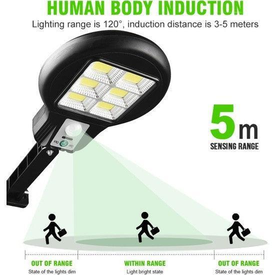Lampa Solară 60W cu 48 LED COB, Senzor de Mișcare și Telecomandă