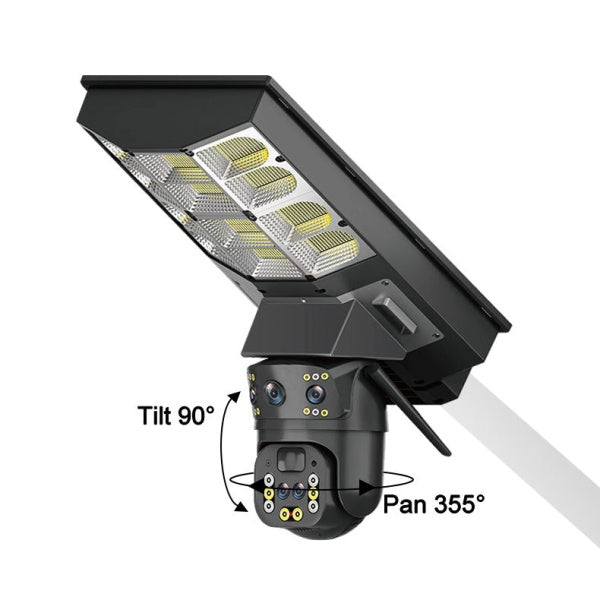Lampa Stradală Solară V380 cu Cameră 4MP, Conectivitate 4G, PTZ Inteligent și Interfon Vocal Bidirecțional