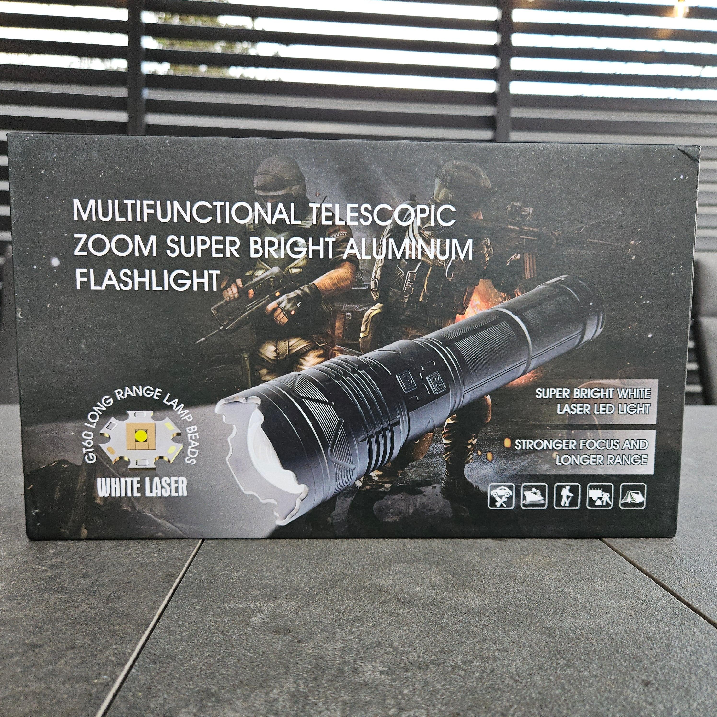 Lanteră LED Zoom Laser 100W GT60, 20000LM, 5000m Focalizare Telescopică