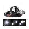 Lanterna de Cap Reglabilă cu 3 LED-uri CREE XM-L T6, 5000 Lumeni, Acumulatori Incluși