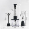 Mixer Vertical 3 în 1 Blender Inox cu Turbo 600W și Viteză Reglabilă
