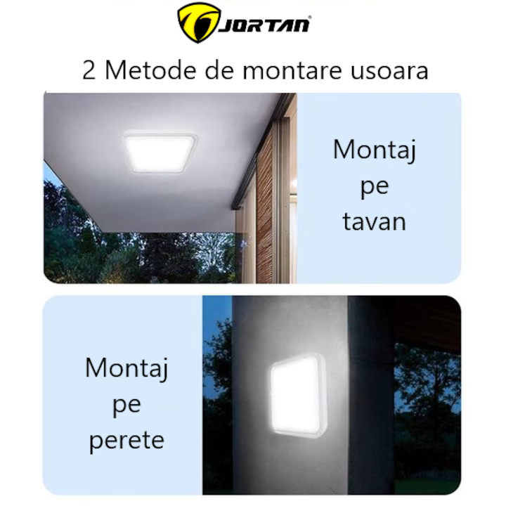 Plafonieră Solară LED Jortan 200W, Alb Rece/Cald, cu Telecomandă