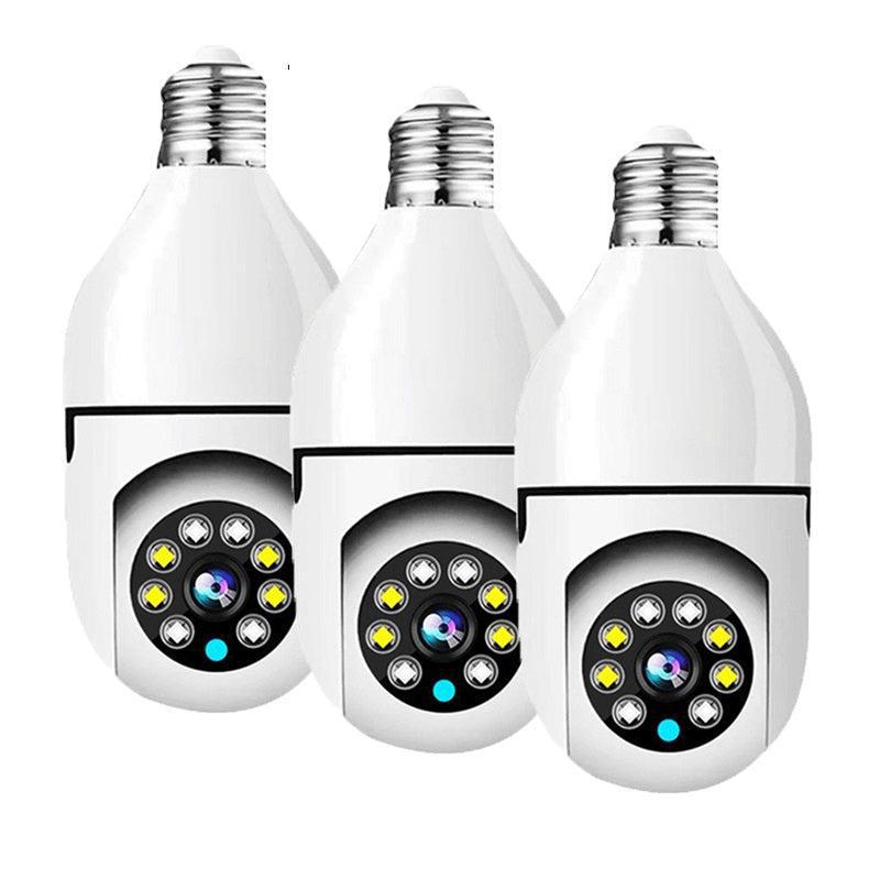Set 3 Camere IP, WI-FI, HD, Smart-Bulb, tip bec cu Senzor de Miscare si Aplicatie Telefon