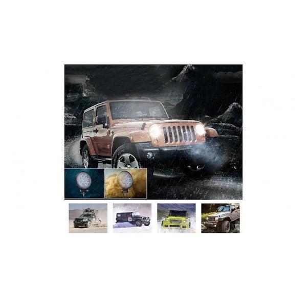 Set 4 x Proiector LED BAR Off Road Rotund 27W, 11 cm pentru Iluminat Eficient