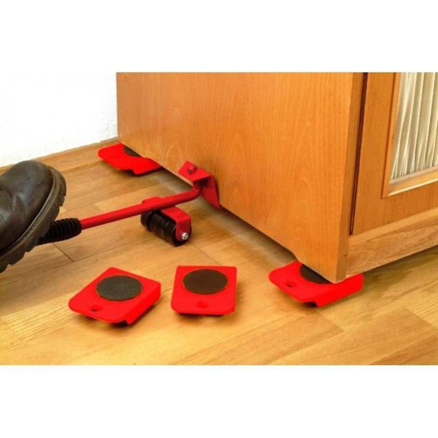 Set Ridicare și Transport Mobilă, Capacitate 150 kg - 4 Role cu Parghie