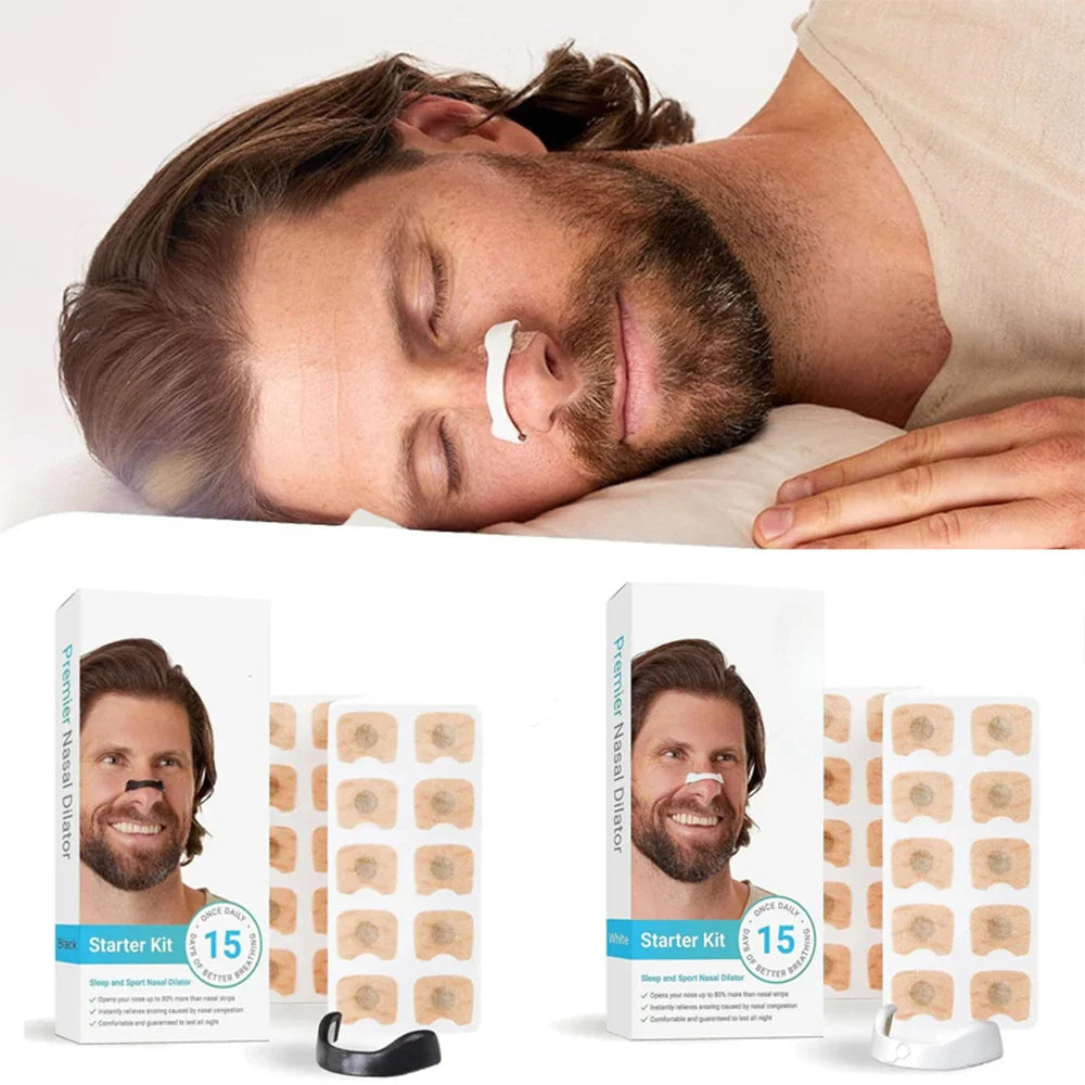 Dilatoare Nazale pentru Respirație Kit Complet 4 Marimi + 20 Plasturi