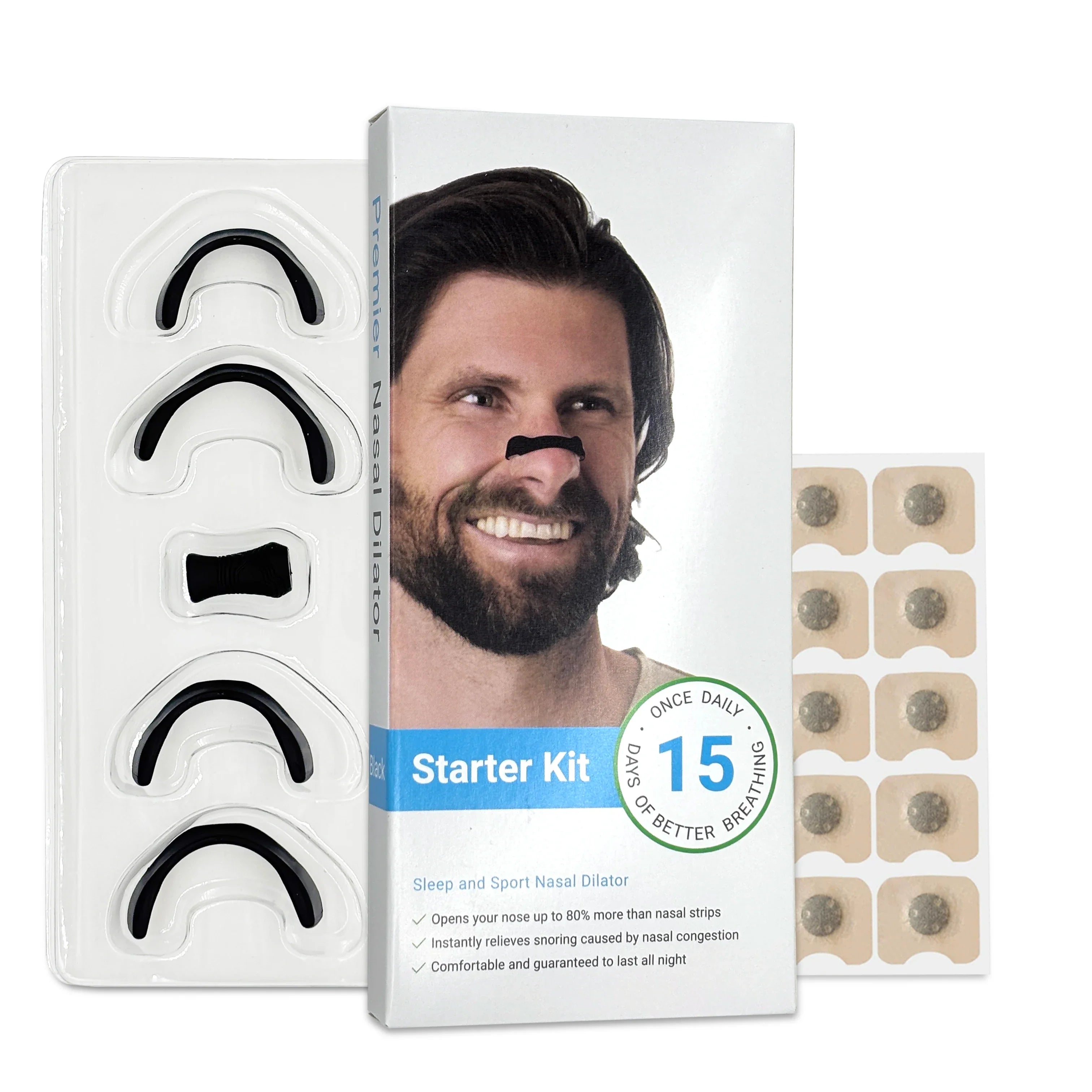 Dilatoare Nazale pentru Respirație Kit Complet 4 Marimi + 20 Plasturi
