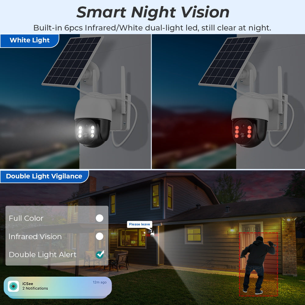 Camera Solara Wifi si Suport SIM 4G + Card 32 GB Vedere Nocturna, Senzor de Miscare