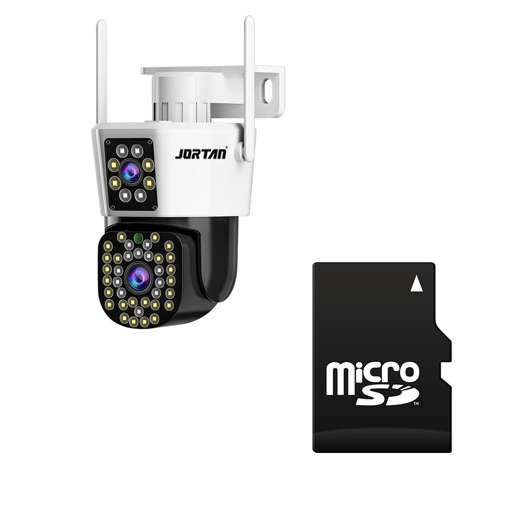 Camera Duala Jortan Wifi + Card 32 Gb Rezolutie 6 Mp Full HD 4K Detectie Umana Sistem de Alarma Recunoastere Faciala
