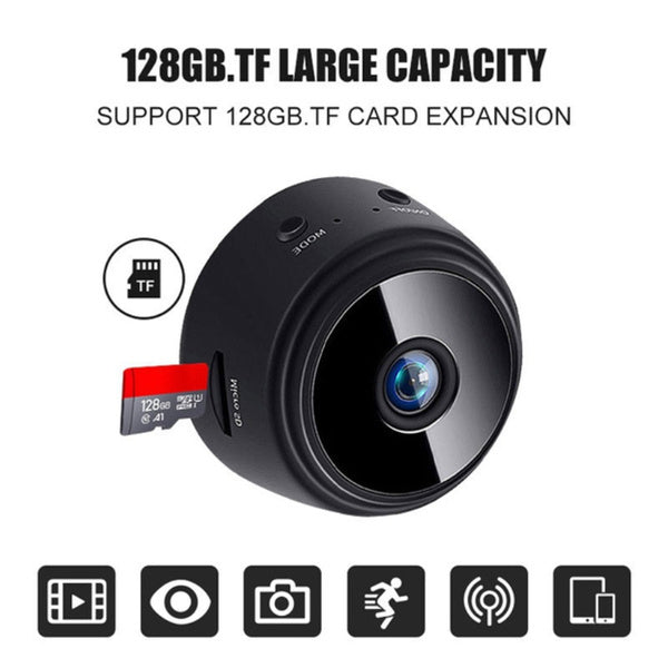 Camera de Dimensiuni Mici Wifi Full HD 1080p Suport Card 128gb, Vizualizare Live pe Telefon