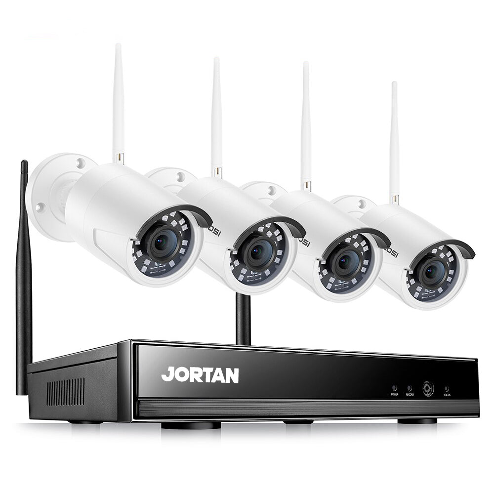 Sistem de supraveghere CCTV Wireless Jortan, 4 camere, HDMI, Infrarosu, Vizualizare pe Telefon